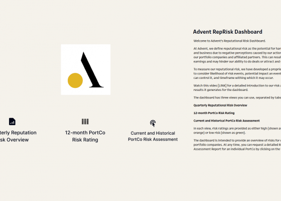 Advent RepRisk Dashboard